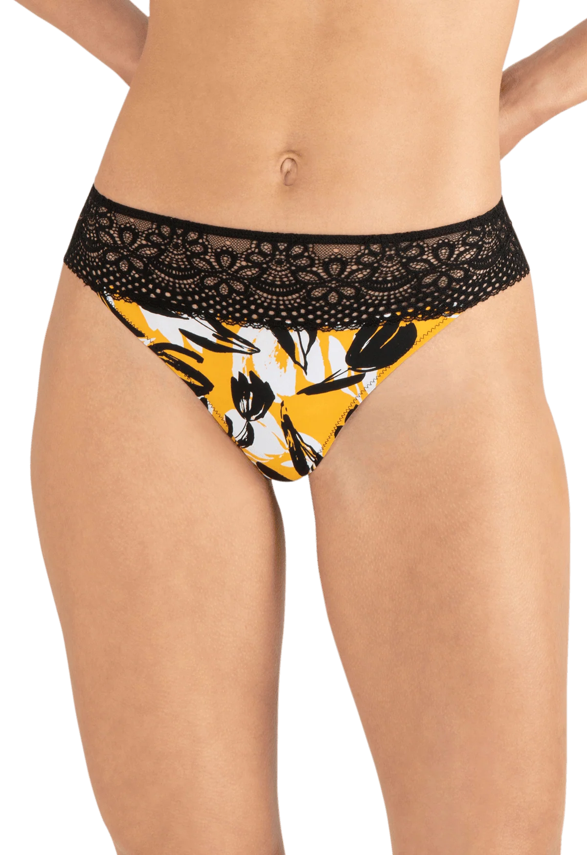Slip brésilien dentelle et microfibre L'irrésistible - Esquisse - Image 3