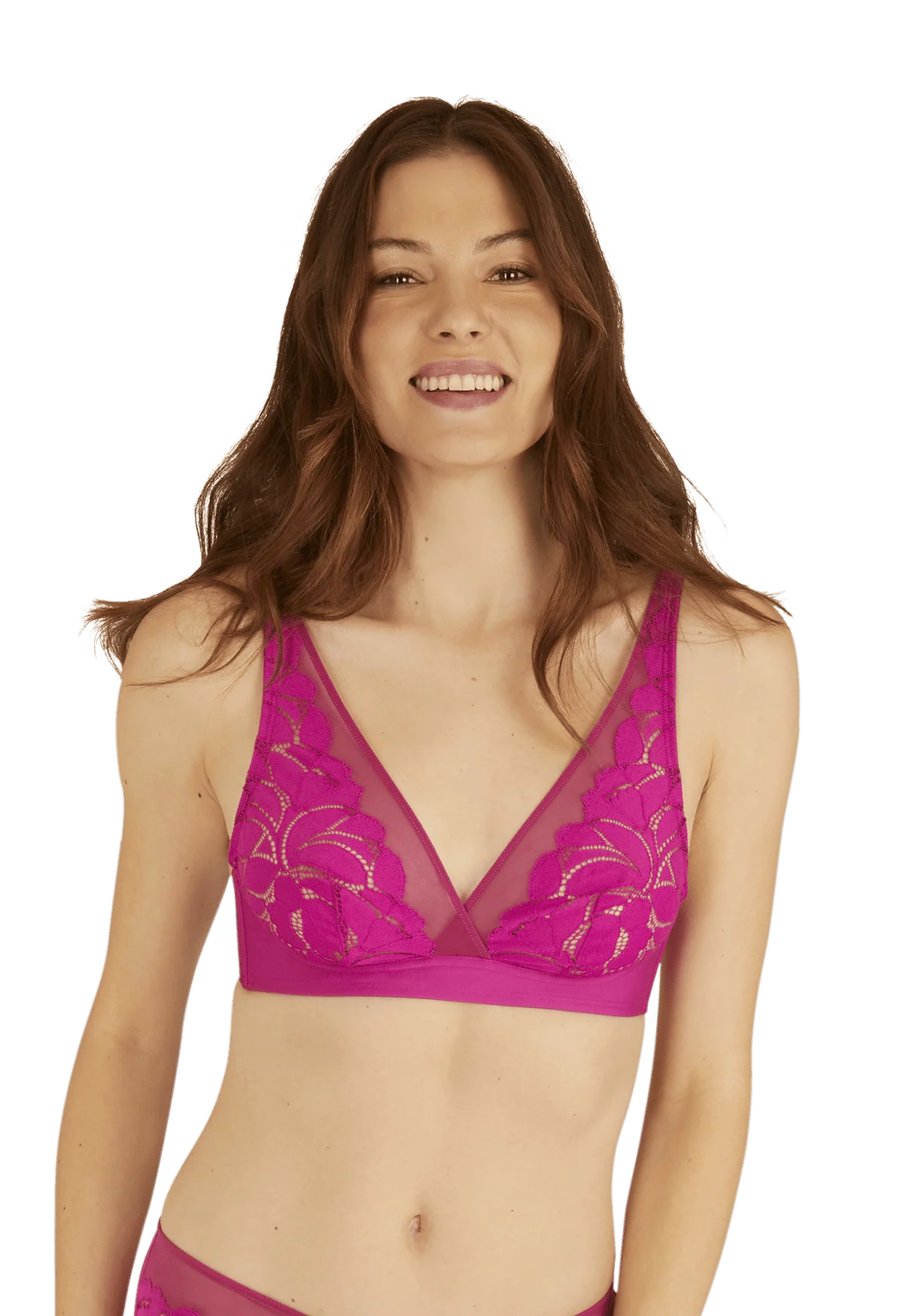 Soutien-gorge sans armatures Dentelle Prodigieuse - Fuchsia