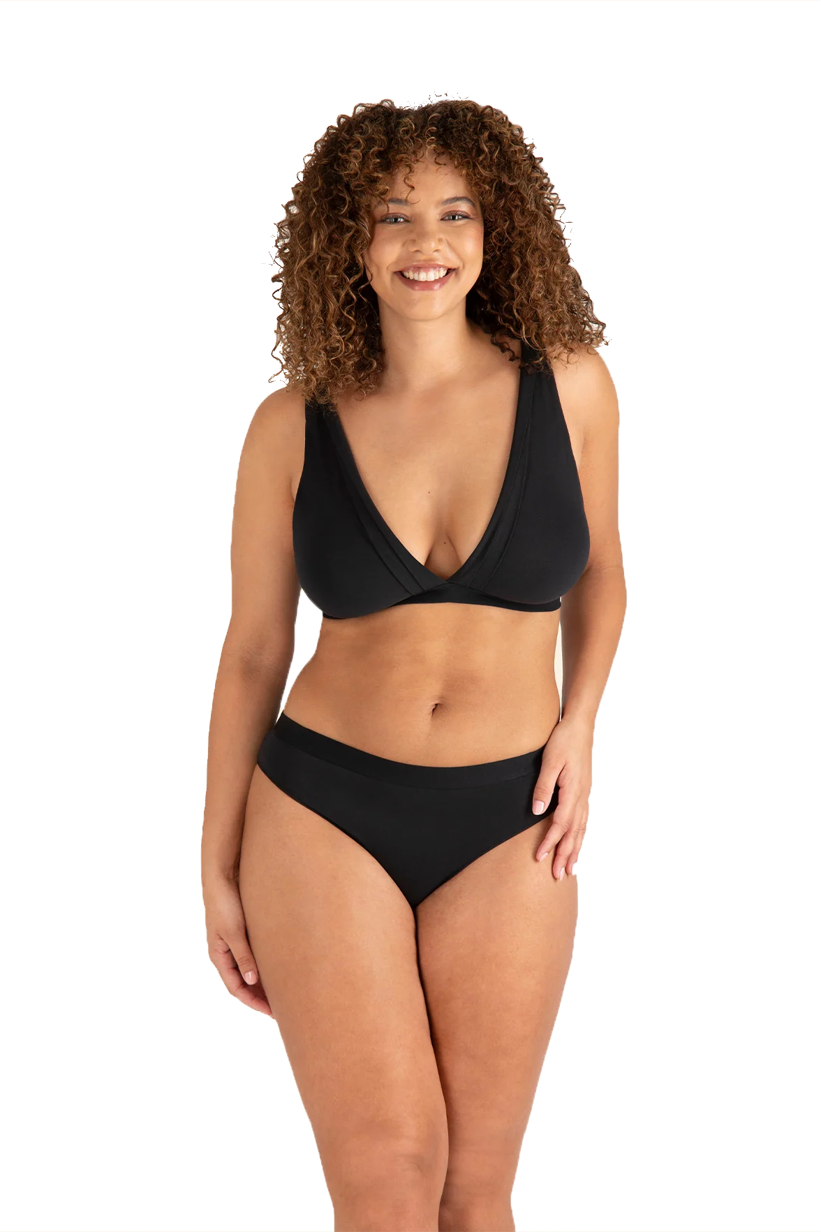 Soutien-gorge sans armatures Tulle Design Coton - Noir - Image 3