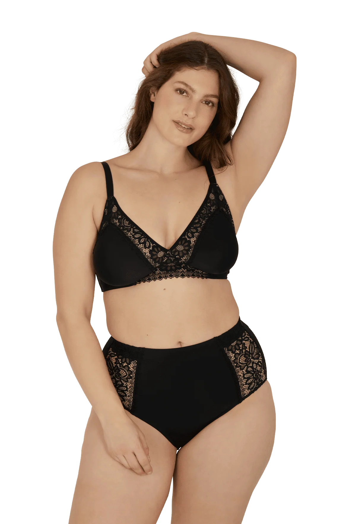 Soutien-gorge sans armatures basque dentelle Well Allure L'Elégante - Noir - Image 3