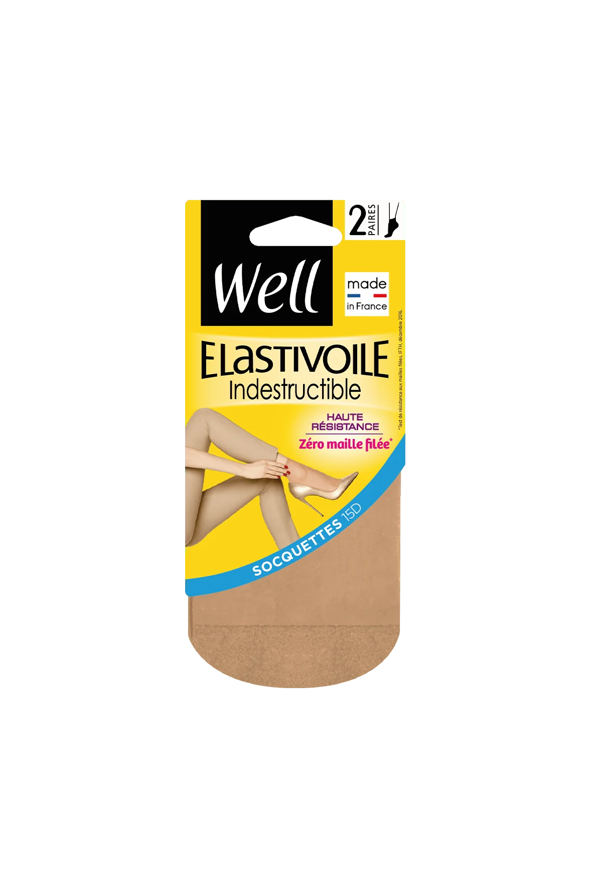 Lot de 2 paires de Socquettes Transparentes 15D Elastivoile Indestructible - Beige élégant - Image 2
