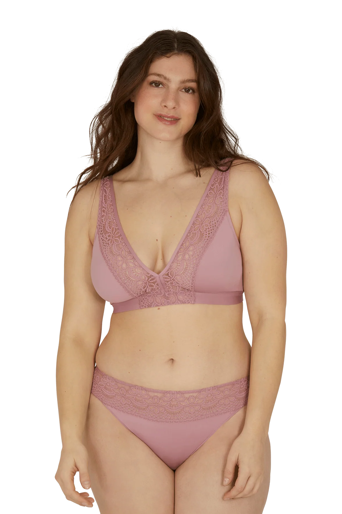Soutien-gorge foulard sans armatures en dentelle et en microfibre L'irrésistible - Lilas - Image 3