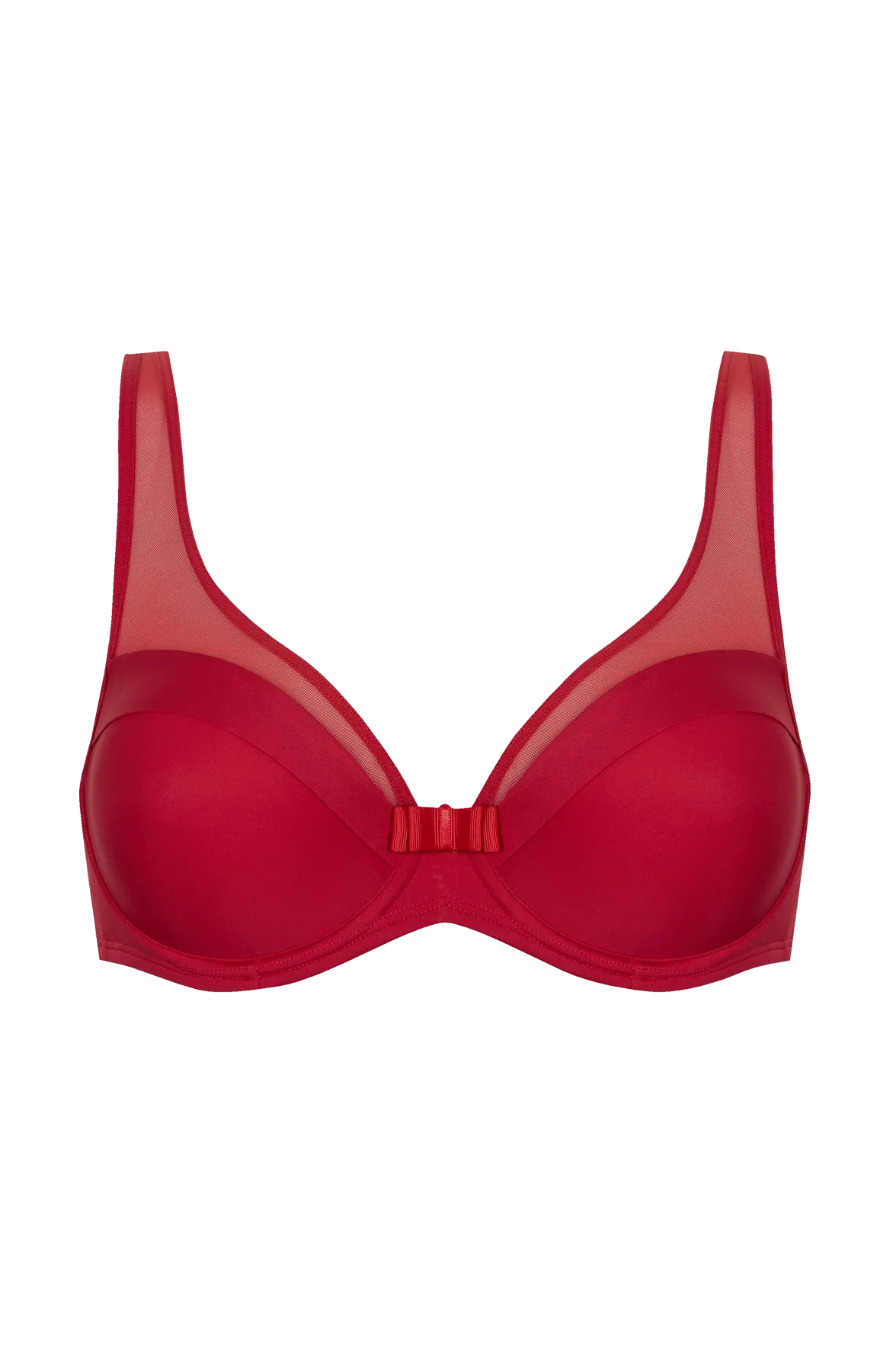 Soutien-gorge à armatures Tulle Design - Rouge ardent - Image 5